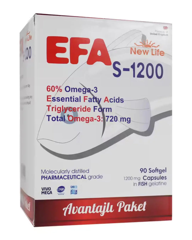 New Life EFA S 1200 90 Kapsül Omega 3 Balık Yağı