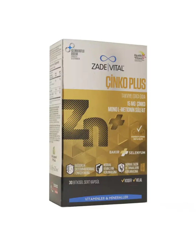 Zade Vital Çinko Plus 15 mg 30 Kapsül