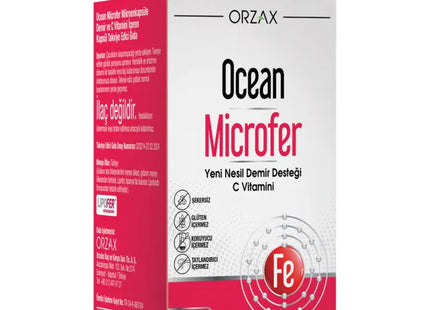 Orzax Ocean Microfer Demir ve C Vitamini 60 Kapsül